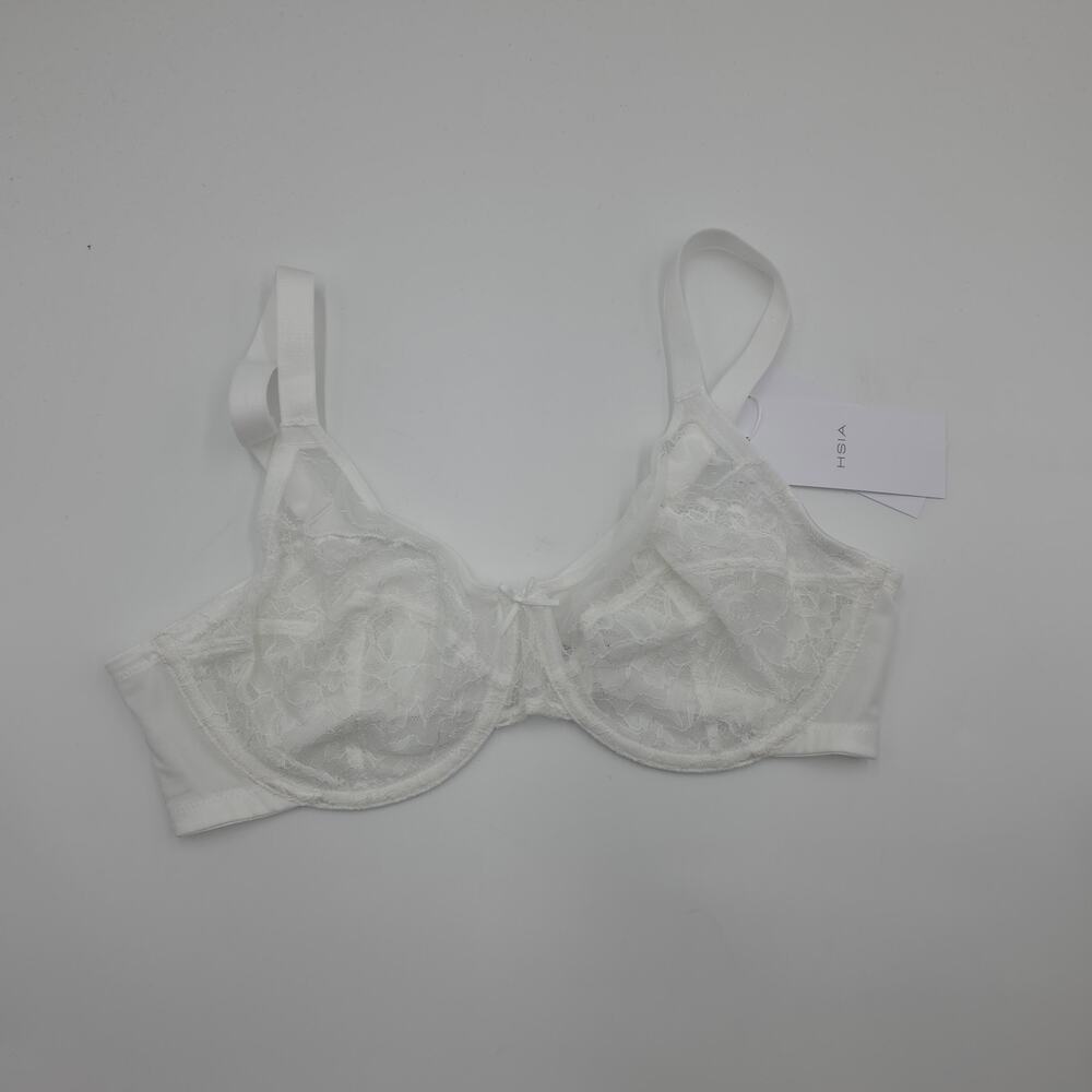 HSIA Bundle of Two Enchante Unlined Lace Underwire Bra in White Black Size 40H - Picture 6 of 10